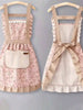 Ditsy Floral Shoulder Strap Apron Oil-Resistant And Stain-Resistant Princess Dress