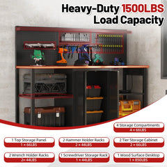AECOJOY 60’’ Workbench and Garage Cabinet Storage System 2000LBS Heavy Duty Work Bench Table